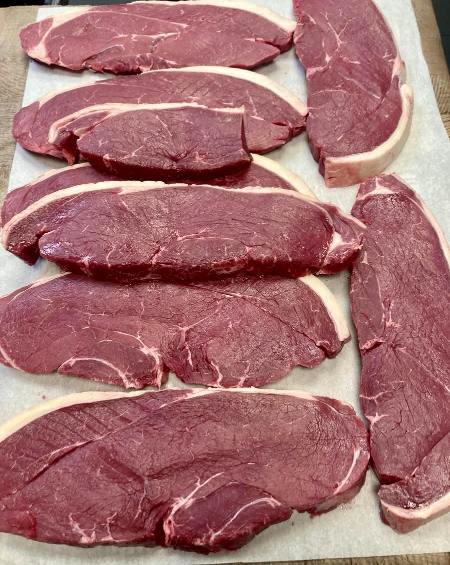 Premium sirloin steaks at Pantri Dysynni Tywyn